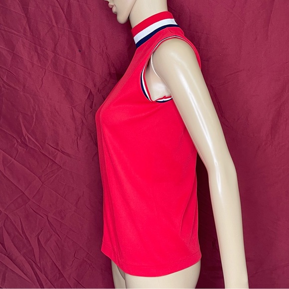 Vintage 1960’s Risa Sleeveless Mock Neck Zip Back Top Medium - Picture 3 of 6